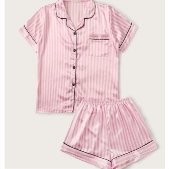 The “Diana” 2 Piece Pink/White Striped Loungewear Matching Set - Picture 2 of 3